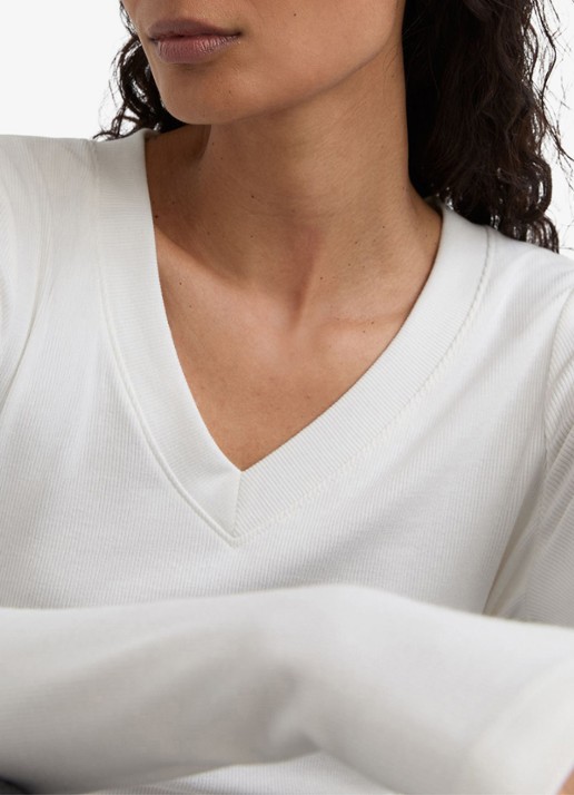 Reiss Sandrine top met V-hals - detail 5 wit