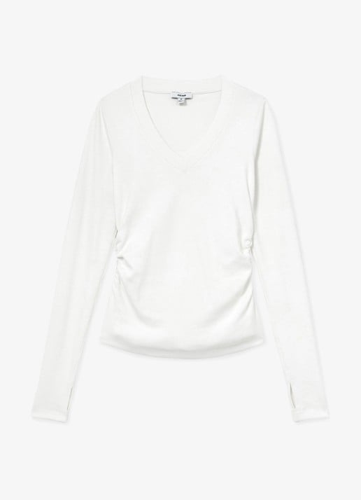 Reiss Sandrine top met V-hals - voorkant 2 wit