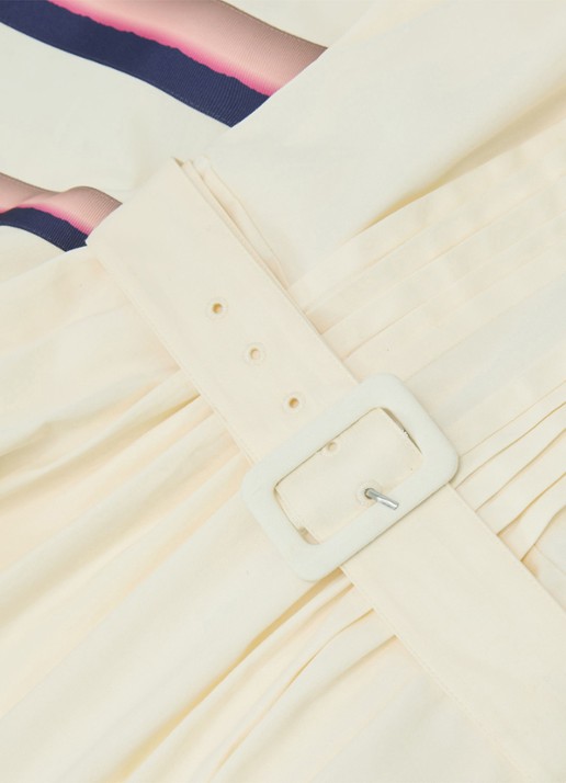 Reiss Sara midi jurk met ceintuur - detail 4 creme