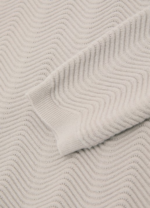 Reiss Saskia fijngebreide coltrui in wolblend met structuur - detail 3 naturel