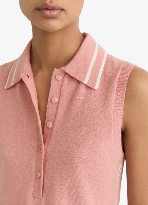 Reiss Saskia fijngebreide mouwloze top in kasjmierblend  - detail 5 roze