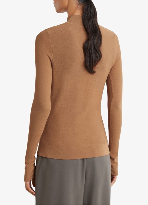 Reiss Selene gebreide top met transparante details - achterkant 7 camel