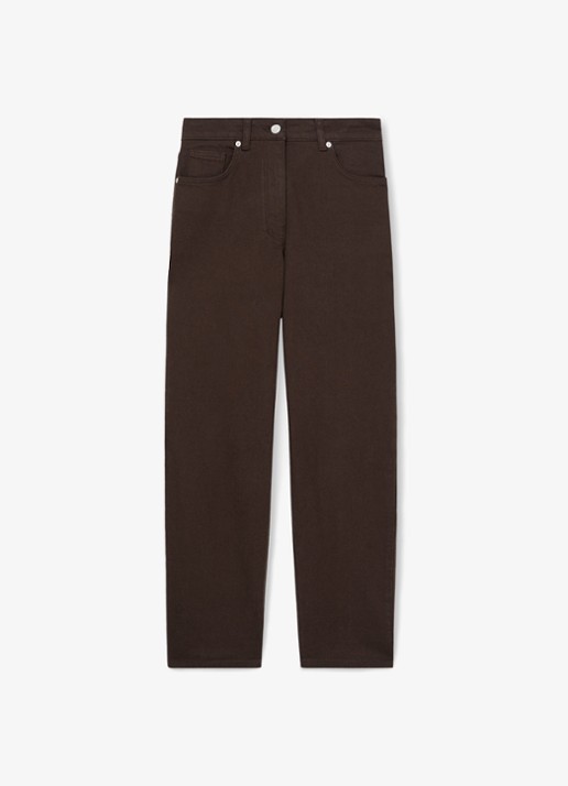 Reiss SELIN Mid-Rise Straight-Leg Jeans - voorkant 4 chocoladebruin