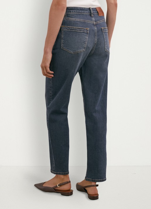 Reiss Selin mid waist straight fit jeans  - achterkant petrol