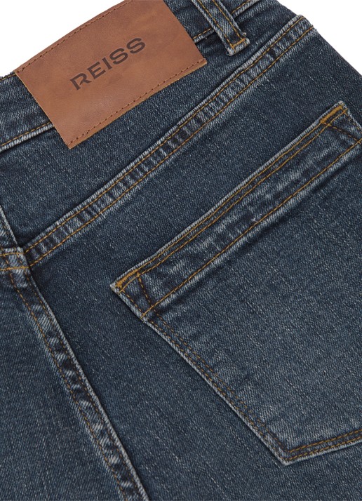 Reiss Selin mid waist straight fit jeans  - detail 4 petrol