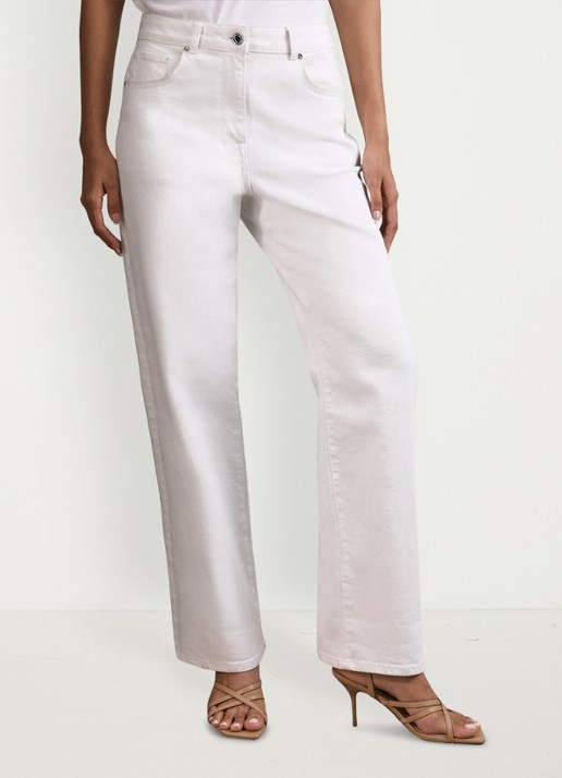 Reiss Selin mid waist straight leg jeans met steekzakken - detail 3 wit