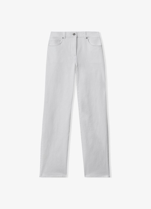 Reiss Selin mid waist straight leg jeans met steekzakken - voorkant wit