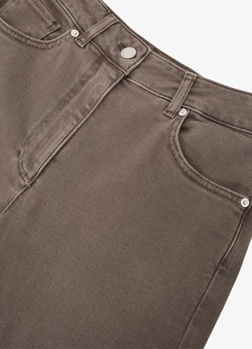 Reiss Selin mid waist straight leg jeans met steekzakken - detail 6 bruin