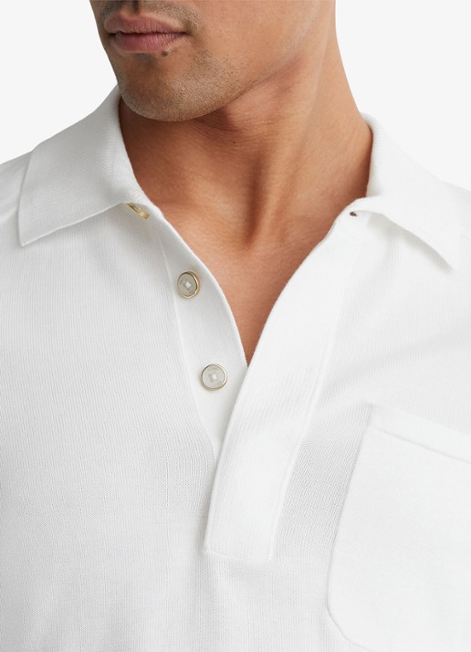 Reiss Selkirk regyular fit polo met borstzak - detail 3 white / wit