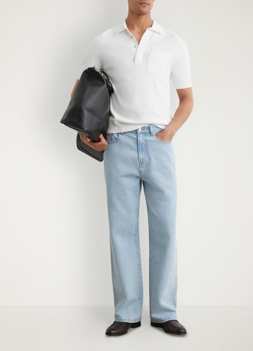 Reiss Selkirk regyular fit polo met borstzak - voorkant 6 white / wit