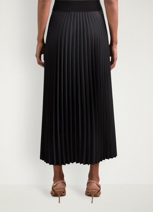 Reiss Seren midi rok met plissé - achterkant 3 zwart