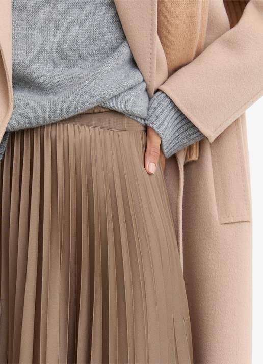 Reiss Seren midi rok met plissé - detail 5 camel