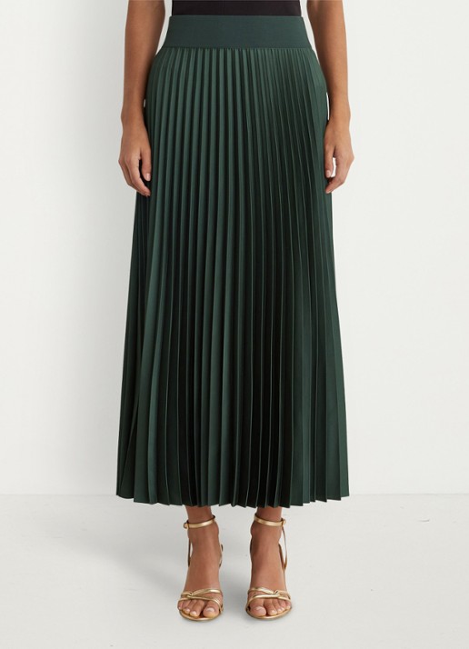 Reiss Seren midi rok met plissé - detail 3 zeegroen