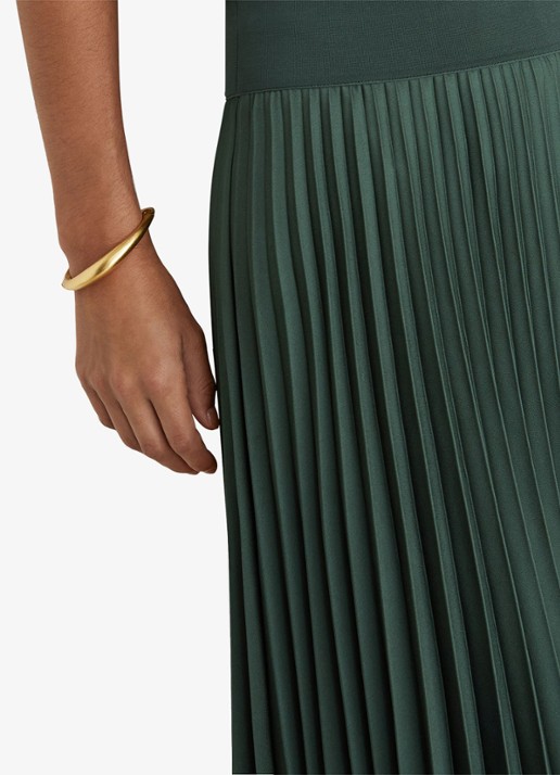 Reiss Seren midi rok met plissé - detail 5 zeegroen