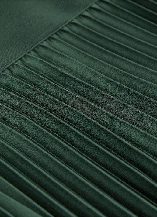 Reiss Seren midi rok met plissé - detail 6 zeegroen