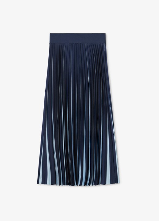 Reiss Serena midi rok met plooien - voorkant 2 donkerblauw