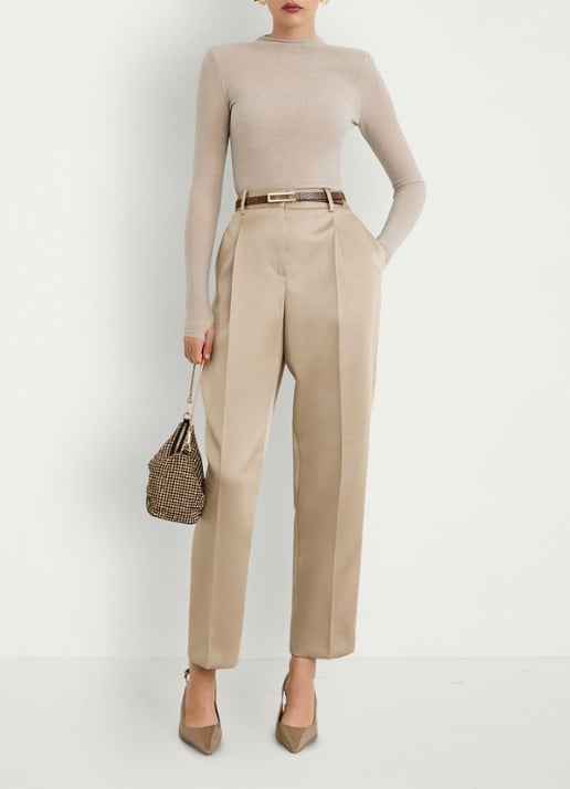 Reiss Serena top in wolblend met glitter - voorkant 6 zilver