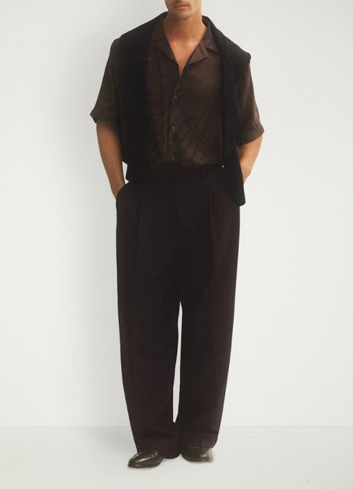 Reiss Shindora regular fit overhemd met grafische print - detail 2 bruin