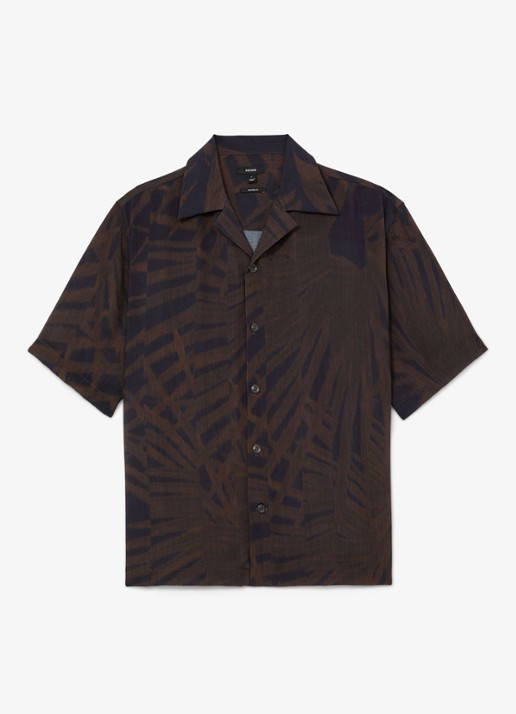 Reiss Shindora regular fit overhemd met grafische print - voorkant 5 bruin
