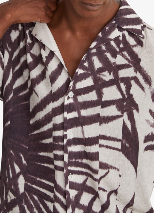 Reiss Shindora regular fit overhemd met grafische print - detail bordeauxrood