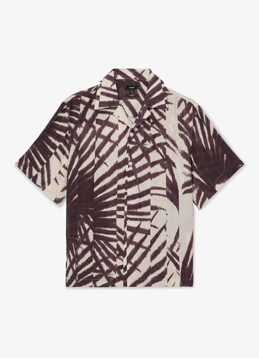 Reiss Shindora regular fit overhemd met grafische print - voorkant 5 bordeauxrood