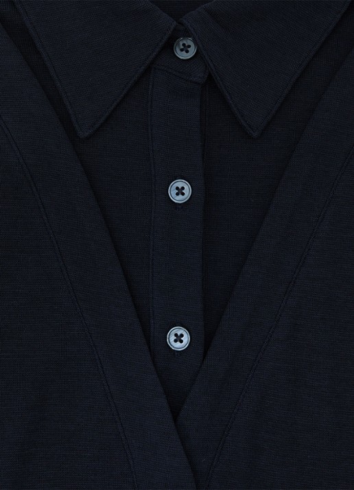 Reiss Shona slim fit polo met cut-out detail - detail 4 blauw