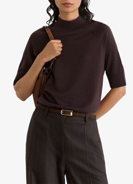 Reiss Sienna top in wolblend met opstaande kraag