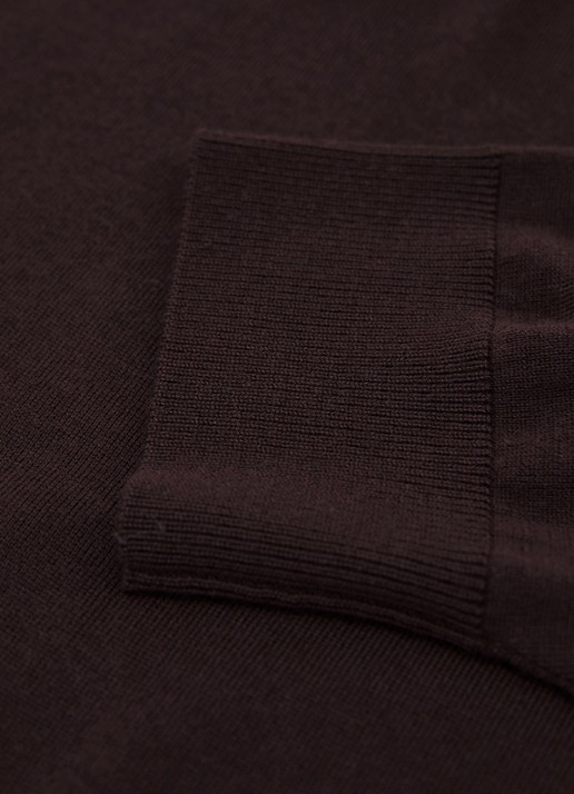 Reiss Sienna top in wolblend met opstaande kraag - detail 5 donkerbruin