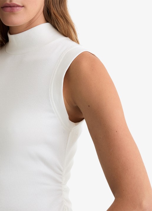 Reiss Simon ribgebreide top met opstaande kraag - detail 3 wit