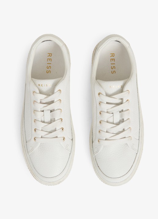 Reiss Sneaker met logo - detail 3 wit