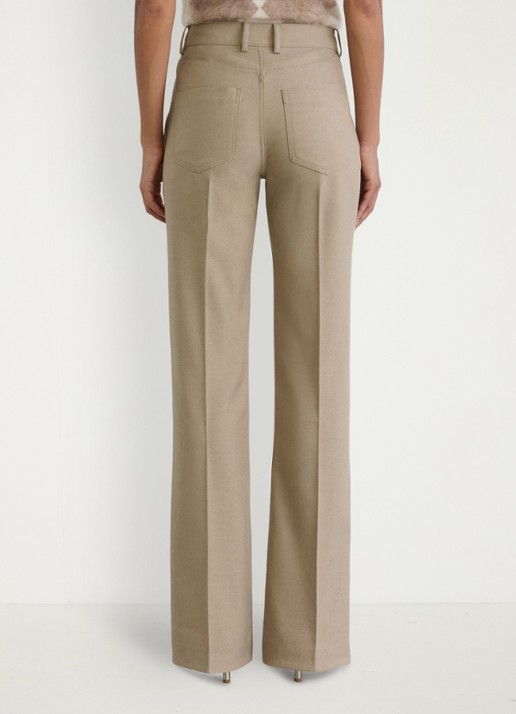 Reiss Sofia high waist flared fit broek met steekzakken - achterkant 5 beige