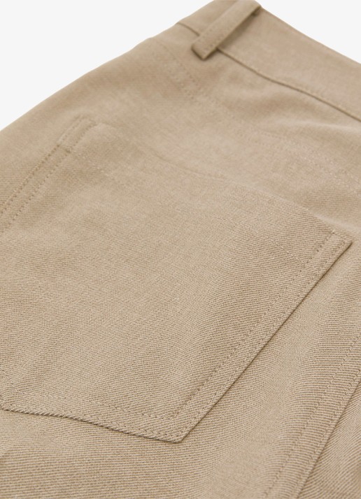 Reiss Sofia high waist flared fit broek met steekzakken - detail 3 beige
