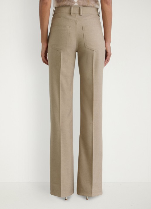 Reiss Sofia high waist flared fit pantalon met steekzakken - achterkant 6 beige