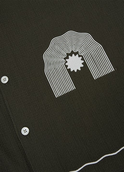 Reiss Solano regular fit overhemd met borduring - detail 7 donkergroen