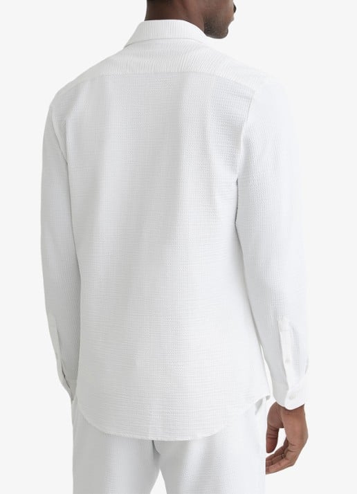 Reiss Solarko regular fit overhemd met structuur - achterkant 4 white / wit