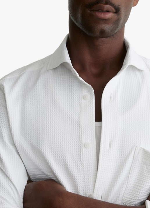 Reiss Solarko regular fit overhemd met structuur - detail 2 white / wit