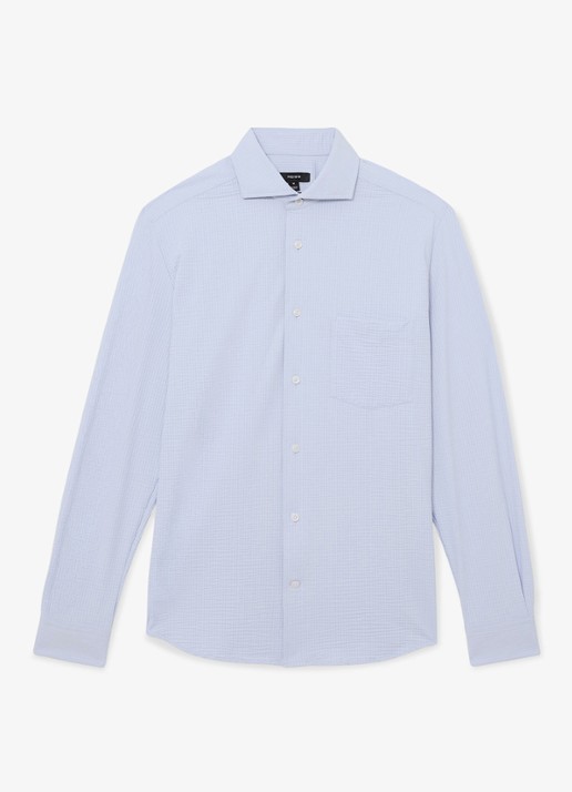 Reiss Solarko regular fit overhemd met structuur - voorkant 4 lichtblauw