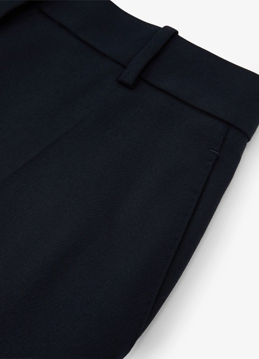 Reiss Solene high waist wide leg pantalon in wolblend - detail 6 blauw
