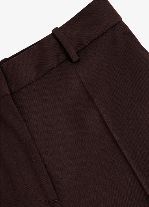 Reiss SOLENE Wool-Blend Wide-Leg Suit Trousers - detail 3 aubergine
