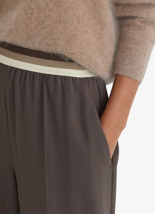 Reiss Sonnie high waist wide fit broek met steekzakken - detail 2 bruin