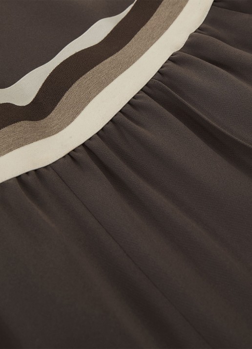 Reiss Sonnie high waist wide fit broek met steekzakken - detail 3 bruin
