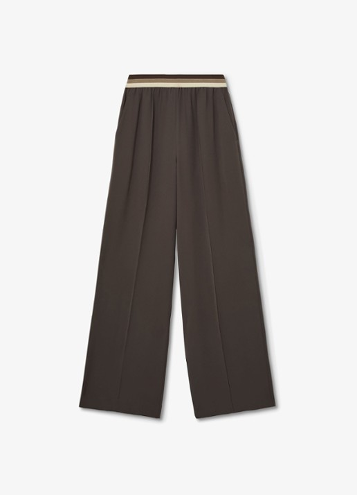 Reiss Sonnie high waist wide fit broek met steekzakken - voorkant 4 bruin