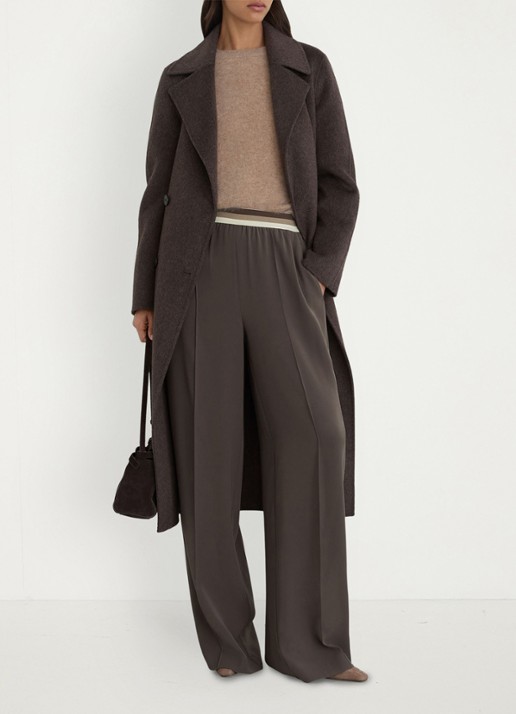 Reiss Sonnie high waist wide fit broek met steekzakken - voorkant 5 bruin