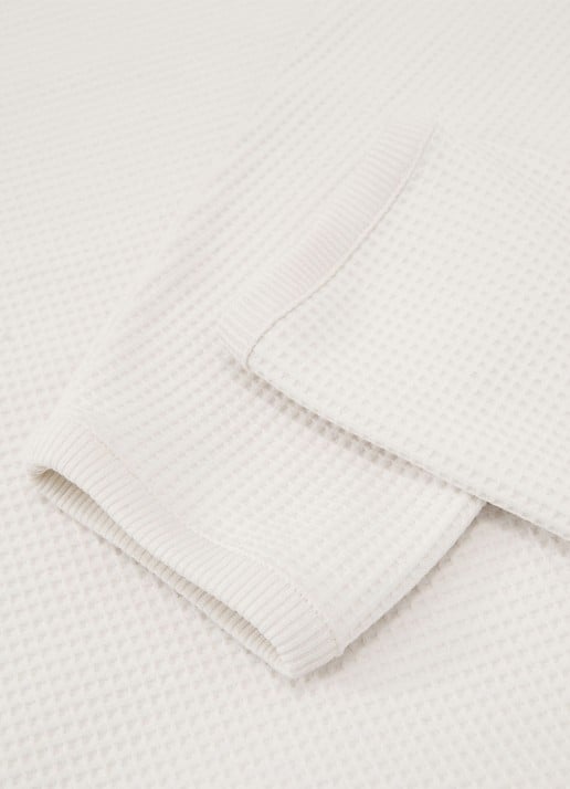 Reiss Soren sweater met wafelstructuur - detail 6 gebroken wit
