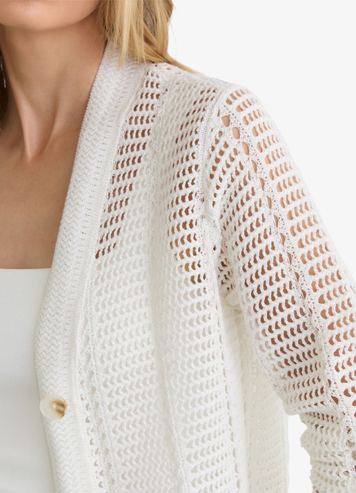 Reiss Star Grofgebreid vest met V-hals - detail 6 wit