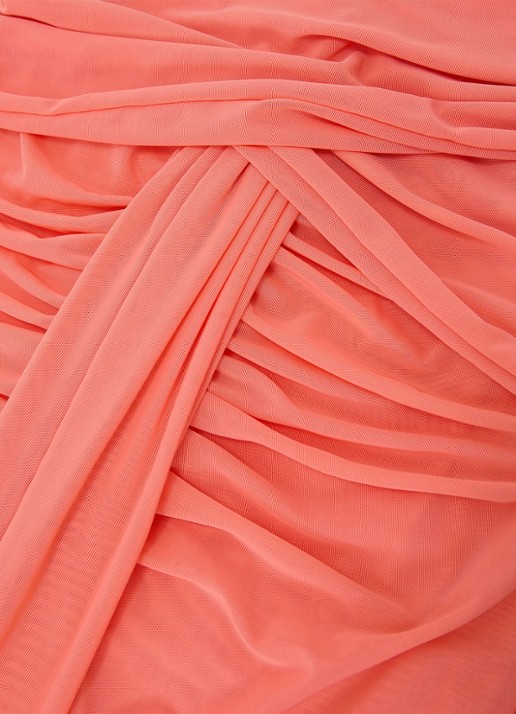 Reiss Starla maxi jurk met ruches - detail 2 koraal