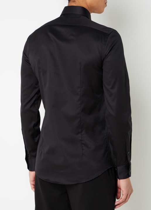 Reiss Storm slim fit overhemd met stretch  - achterkant zwart