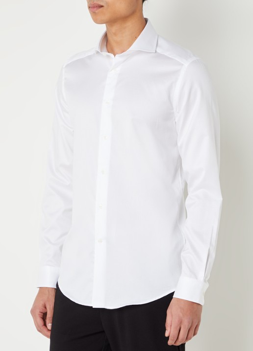 Reiss Storm slim fit overhemd met stretch  - detail wit