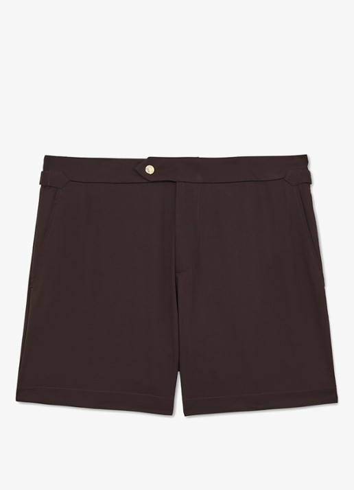 Reiss SUN Side-Adjuster Swim Shorts - voorkant 2 chocoladebruin