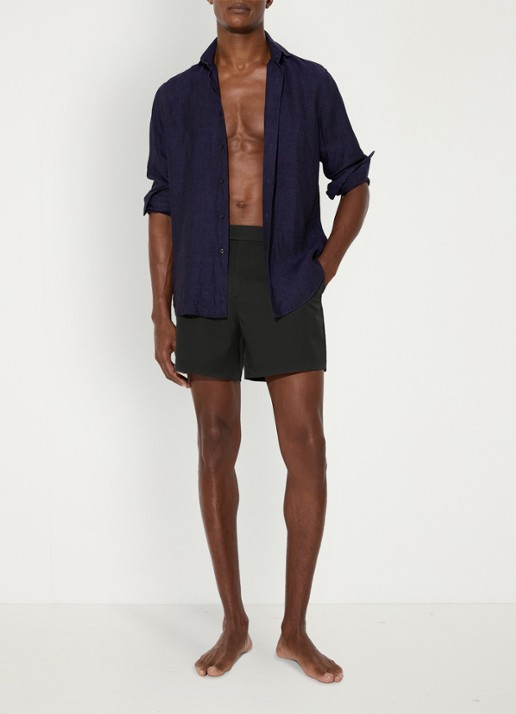 Reiss Sun zwemshort met steekzakken  - voorkant 5 donkergroen